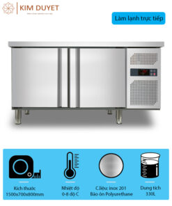 Tủ (bàn) mát 1500mm cánh inox