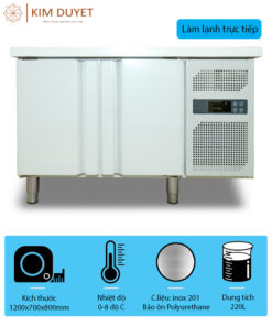 Tủ (bàn) mát 1200mm cánh inox