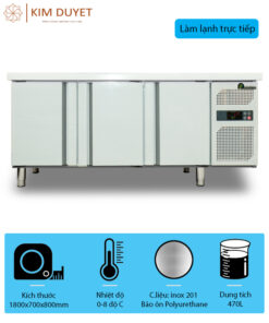 Tủ (bàn) mát 1800mm cánh inox