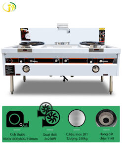 Bếp Á đôi họng đất 1800mm (có quạt thổi)
