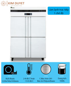 Tủ đông công nghiệp 4 cánh 1 chế độ
