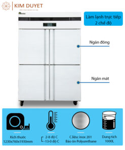 Tủ đông công nghiệp 4 cánh 2 chế độ