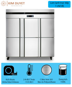 Tủ đông công nghiệp 6 cánh 1 chế độ