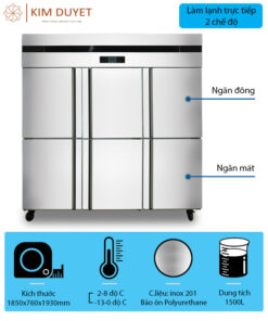 Tủ đông công nghiệp 6 cánh 2 chế độ