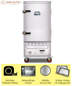 Tủ nấu cơm 10 khay chạy gas (32kg)