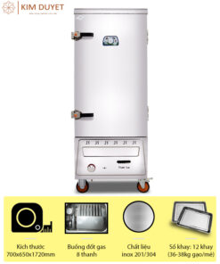 Tủ nấu cơm 12 khay chạy gas (38kg)