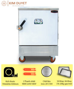 Tủ nấu cơm 6 khay chạy điện (19kg)