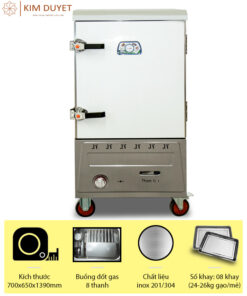 Tủ nấu cơm 8 khay chạy gas (26kg)
